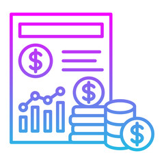 Income Line Gradient Icon