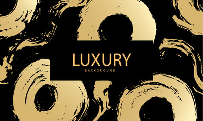 Aufkleber - Abstract gold, black and silver brush stroke in Chinese Style for poster and banner background design. Creative luxury and elegant print template design.