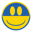 © Al - Ukraine Smile Face Button Isolated