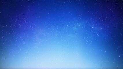 Wall Mural - night starry sky at sunrise. blue galaxy, horizontal background
