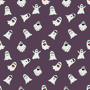 Halloween Watercolor Seamless Patterns Background