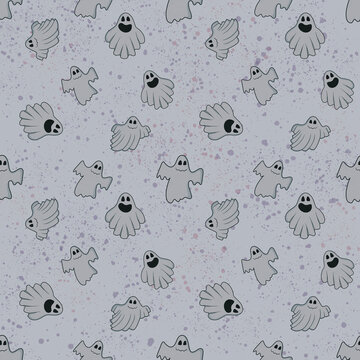 Halloween Watercolor Seamless Patterns Background
