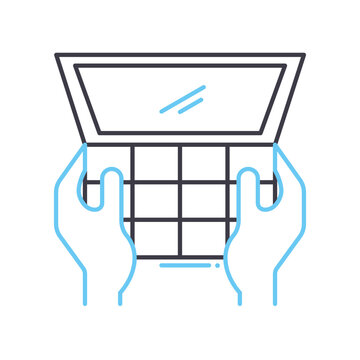 copywriter line icon, outline symbol, vector illustration, concept sign