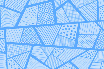 Poster - Abstract vector psychedelic sketch doodle background. Polygonal color illustration.