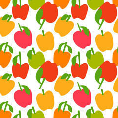 Wall Mural - Apple abstract seamless pattern. Vector illustration. Simple background