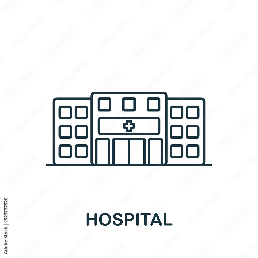 Hospital icon. Line simple Health Check icon for templates, web design ...