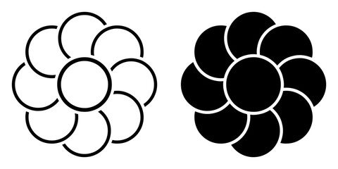 Wall Mural - ofvs99 OutlineFilledVectorSign ofvs - flower icon . isolated transparent . floral . ecology nature concept . camomile . black outline and filled version . AI 10 / EPS 10 . g11410