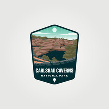Vector Of Carlsbad Caverns Logo Symbol Illustration Design, United States National Park Emblem