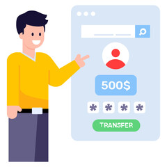 Poster - An illustration of secure profile flat design 