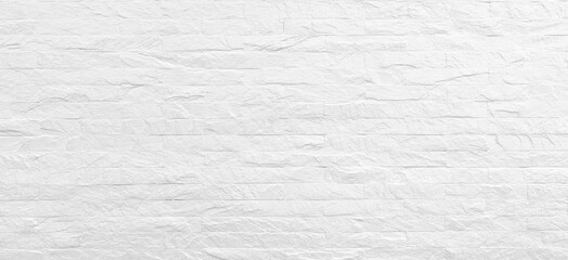 Wall Mural - background of white brick wall horizontal for design cement texture for pattern and backdrop. loft o