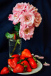 strawberries in a vase