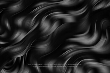 Wall Mural - Silky black fabric. Abstract background. Realistic textile with pleats and draperies. Decor element for design