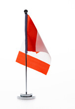 Canadian Table Flag On White Background