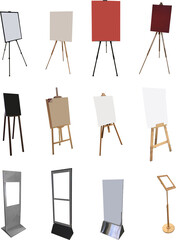 Aufkleber - Set of of blank marker board stand for display design