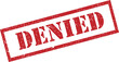 Denied Stamp. Red Text Rubber Stamp Ink - Vector.