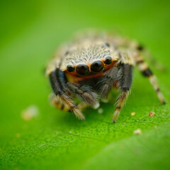 Wall Mural - junxattus daiqini a member of jumping spiders family salticidae