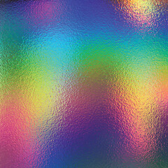 Wall Mural - Glossy hologram rainbow foil , high saturate and  dark color texture background design for print.