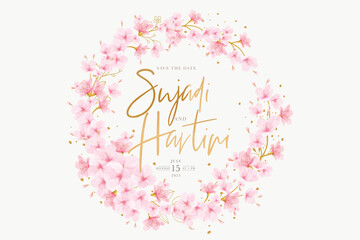 beautiful cherry blossom wreath and frame design