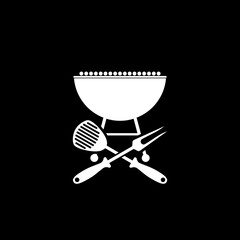 Sticker - Barbecue icon isolated on dark background