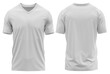 T-shirt V-neck  Short sleeve. With knit jersey fabric and rib neck texture ( 3d rendered )