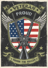 Military Grunge Flyer Colorful Vintage