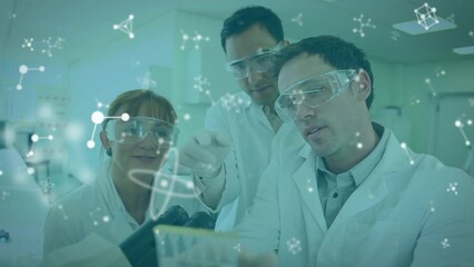 Poster - Animation of molecules over diverse lab workers with samples