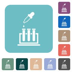 Poster - Chemical experiment rounded square flat icons