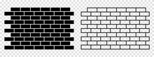 Bricks Icons Set. Trendy Flat And Line Art Style. Vector Illustration Isolated On Transparent Background