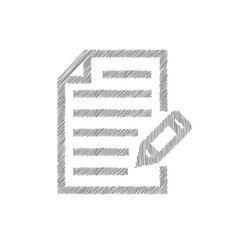 Poster - Document with pencil sketch grey vector icon