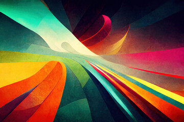 Wall Mural - Colorful lines as abstract background header illustration