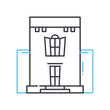 tenement house line icon, outline symbol, vector illustration, concept sign