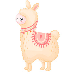 Wall Mural - cute llama