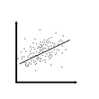Vector graphic of a linear regression icon.