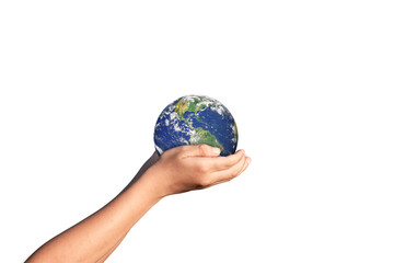 Canvas Print - earth, globe in hand on transparent background - png format. elements of this image furnished by nas