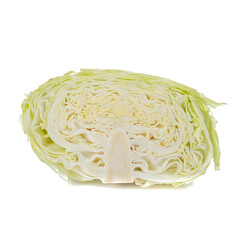 Wall Mural - green cabbage and cutted cabbage isolated on white background