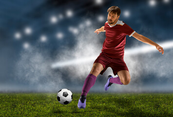 Wall Mural - Soccer player in action