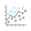 regression analysis line icon, outline symbol, vector illustration, concept sign