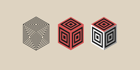 Poster - A set of geometric figures. Drawing of three-dimensional shapes. Vector illustration.