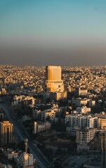 Wall Mural - Vertical aerial view of the buildings of Amman, Jordan