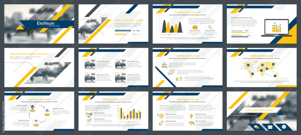 Powerpoint slideshow template. Corporate business report, catalog, and ...