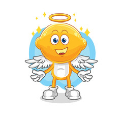 Canvas Print - lemon head angel with wings vector. cartoon character