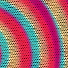 Sticker - Abstract retro Artistic Low Polygon triangle strip with Geometric grid Mesh pattern in a gradient