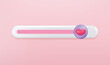 3d love bar scale with heart button isolated. Scale rating with love concept. 3D vector web icon bar design.