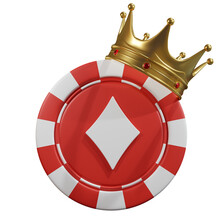 3D Poker Chip With Crown Element