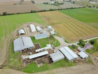 Poster - Aerial view of the farm in the countryside