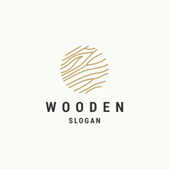 Sticker - Wooden logo icon flat design template