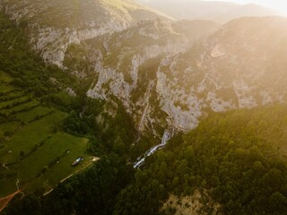 Sticker - Sotira waterfall in Gramsh, Albania.