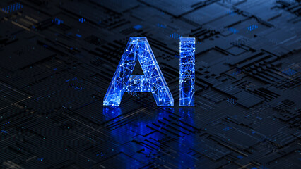 Wall Mural - AI, Artificial Intelligence concept,3d rendering,conceptual image.