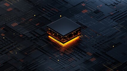 Wall Mural - Central Computer Processors CPU concept. 3d rendering,conceptual image.3d background