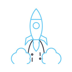 Fototapete - startup company line icon, outline symbol, vector illustration, concept sign
